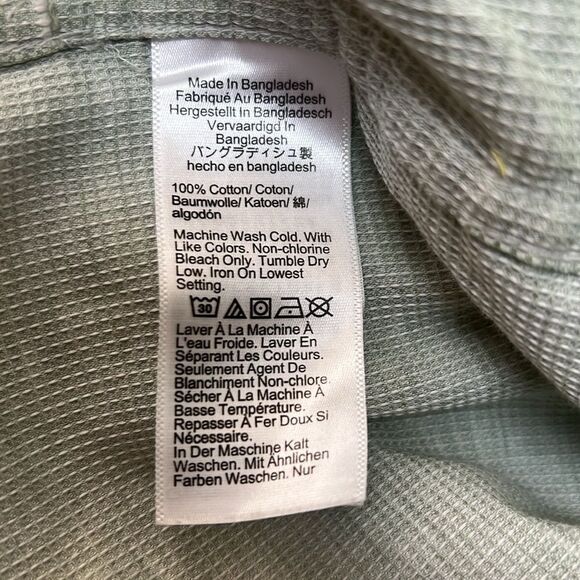 J. Crew Factory BZ120 Dobby Textured Short sleeve Camp Shirt large NWOT Green - Picture 9 of 10